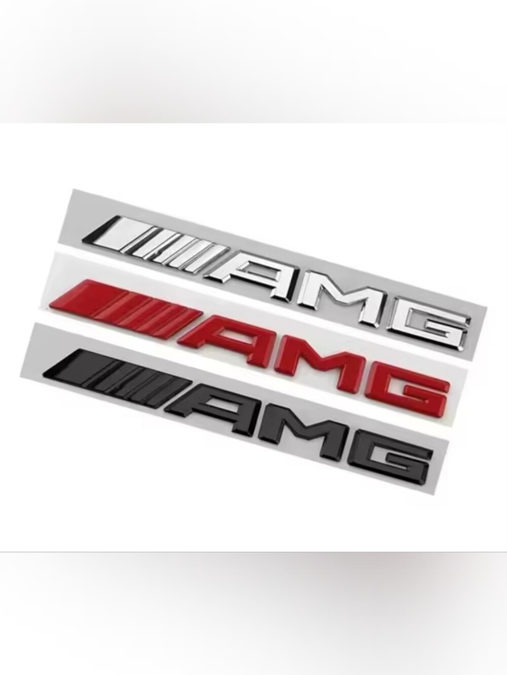 Mercedes AMG Black Emblem Badge Red Black Or Silver Adhesive Backing